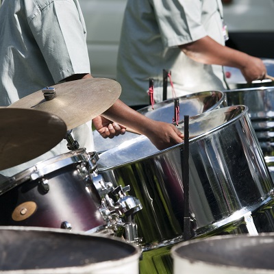 Drummers in a Steel Ban